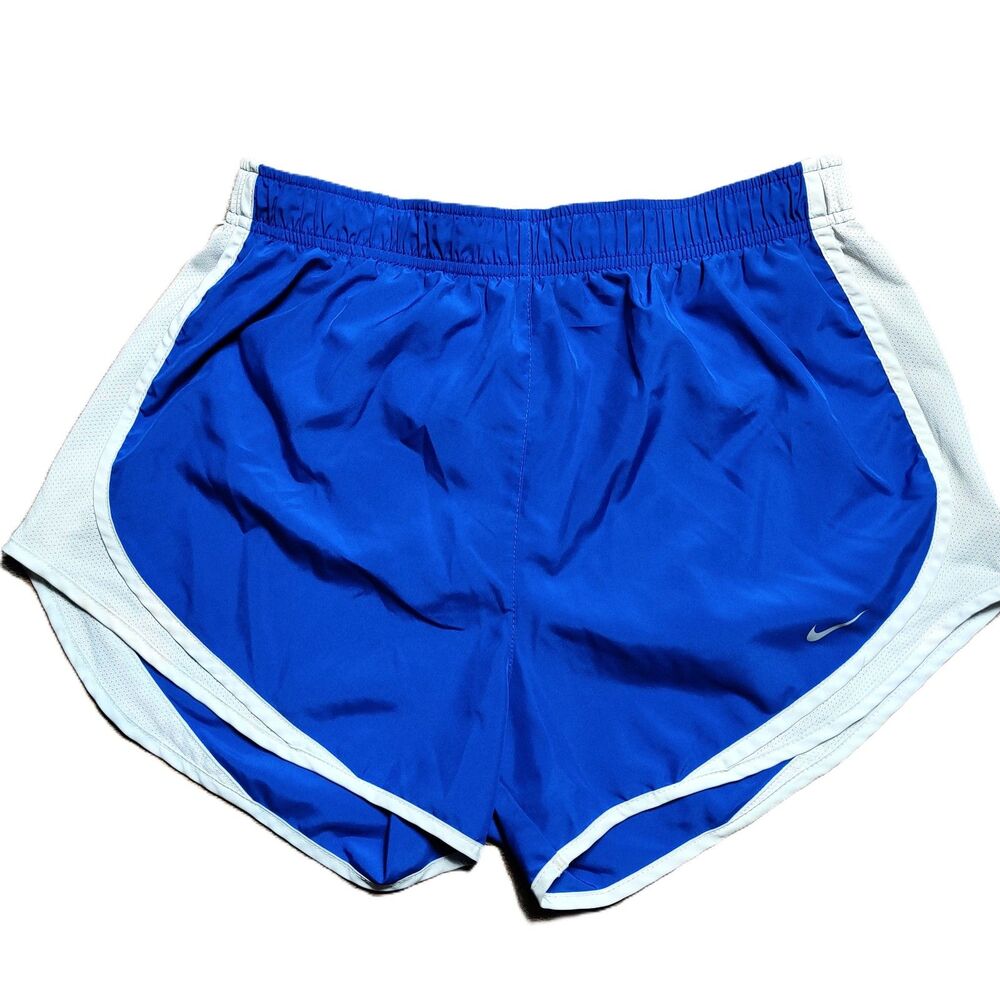 Nike Dri-FIT Women’s Medium Blue White Tempo Running Athletic Shorts Lined